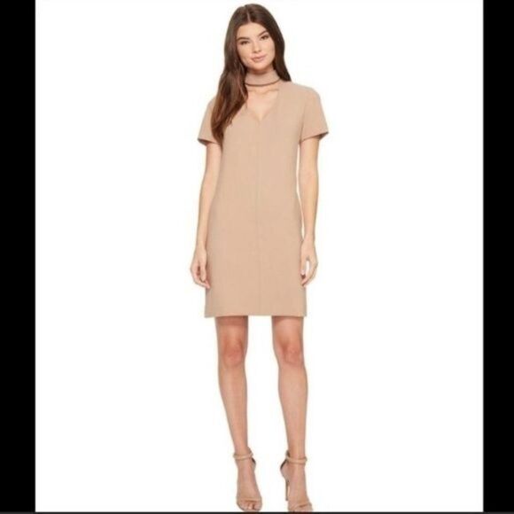 Trina Turk Silver luxe Drape Choker Dress Size 2 - Picture 1 of 13